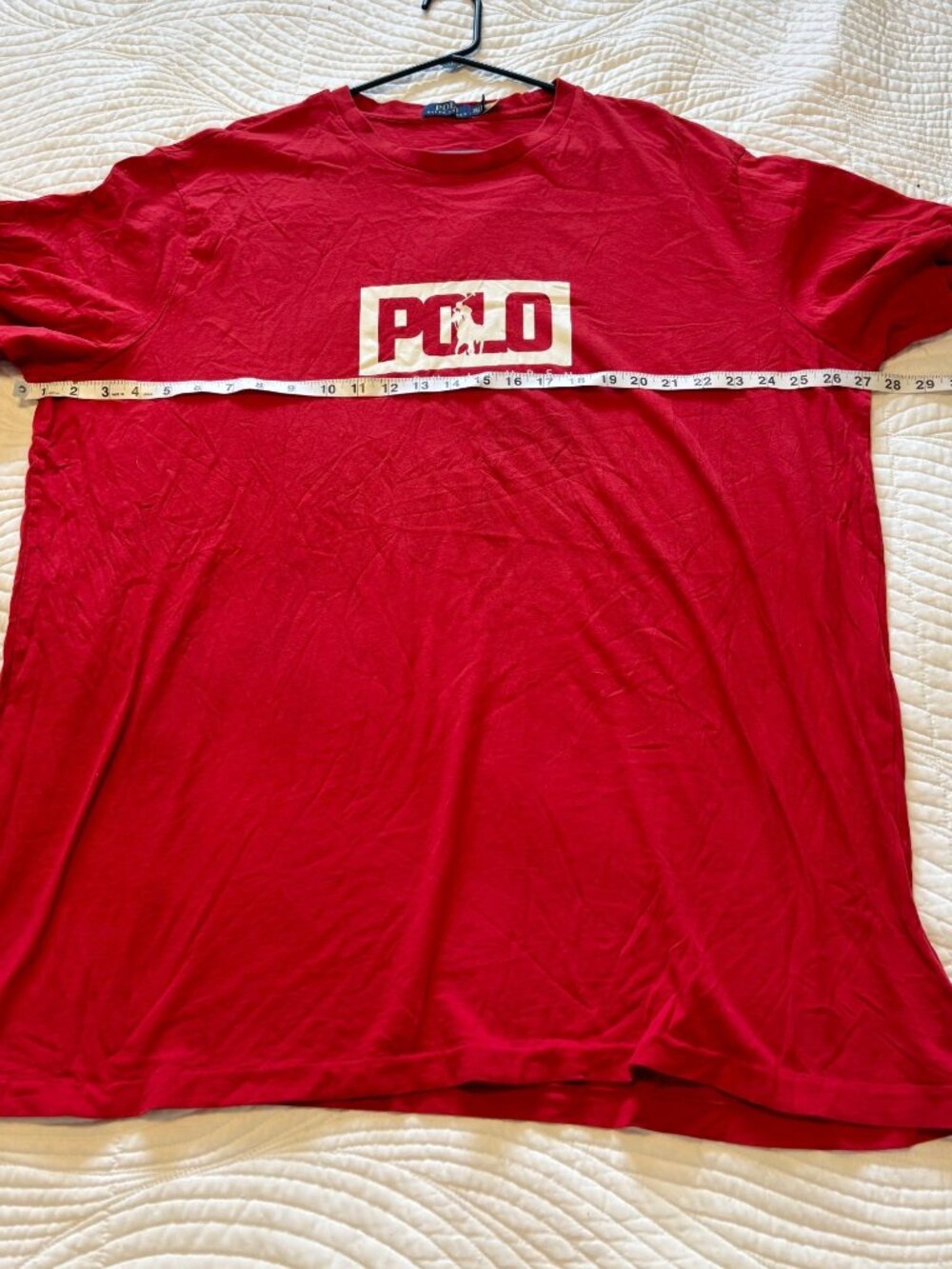 Polo Ralph Lauren Graphic T-Shirt 2XL Red Big Logo Men’s Cotton Tee - Picture 5 of 6